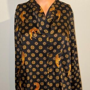 Zara Black and Gold Tiger Print Tunic